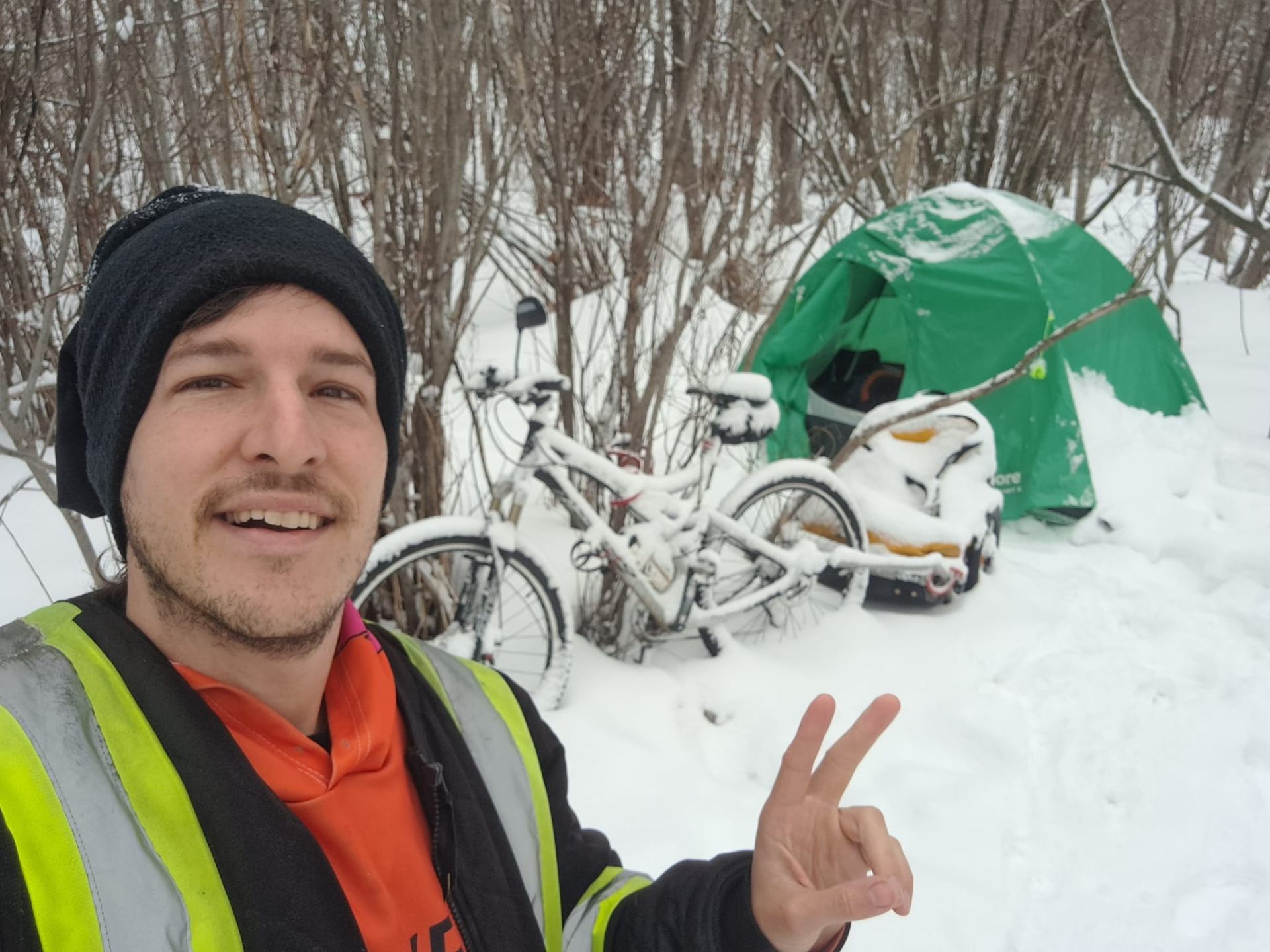 Winter camping on the journey