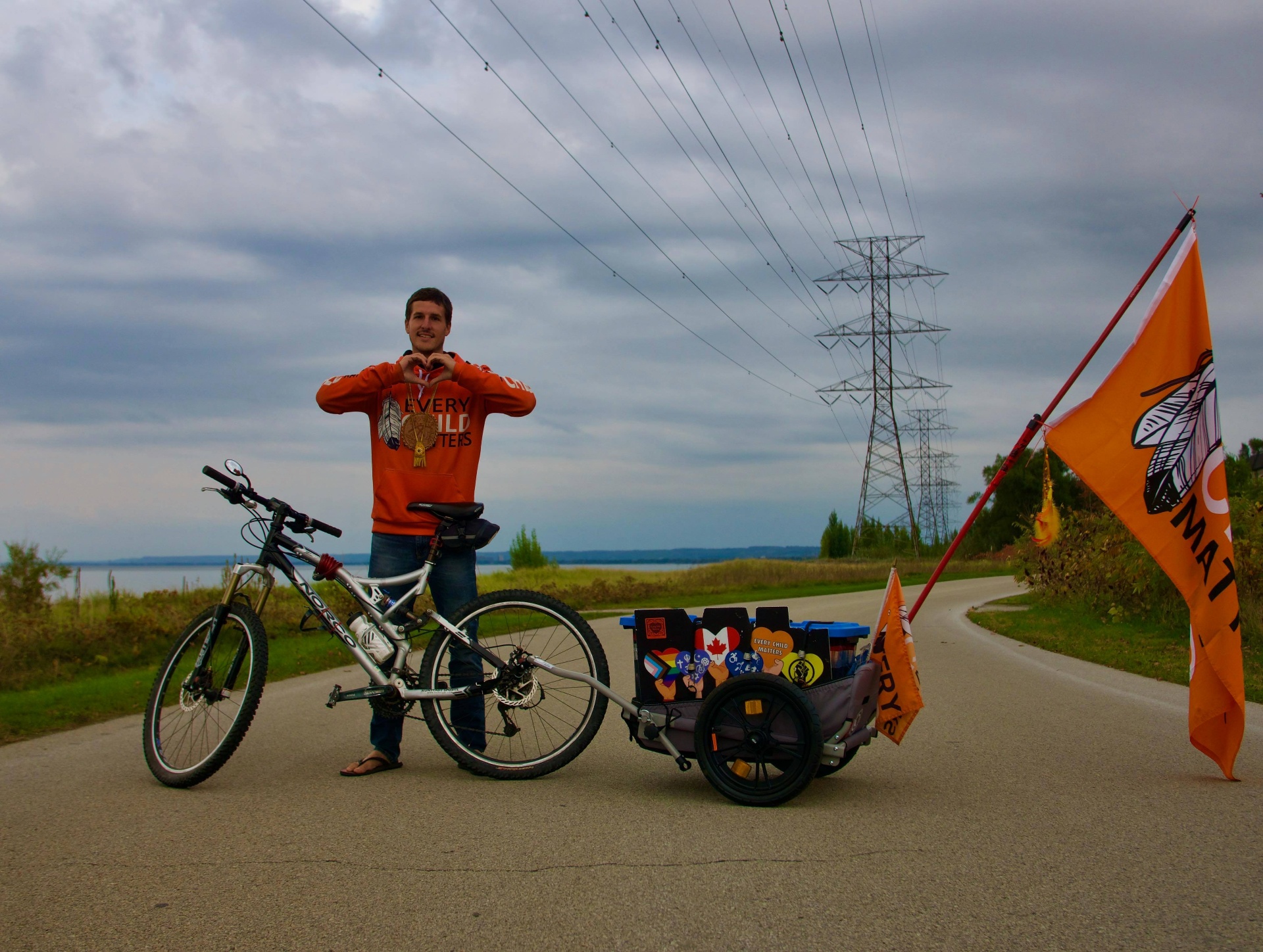 Guillaume McMartin during his bicycle journey across Canada