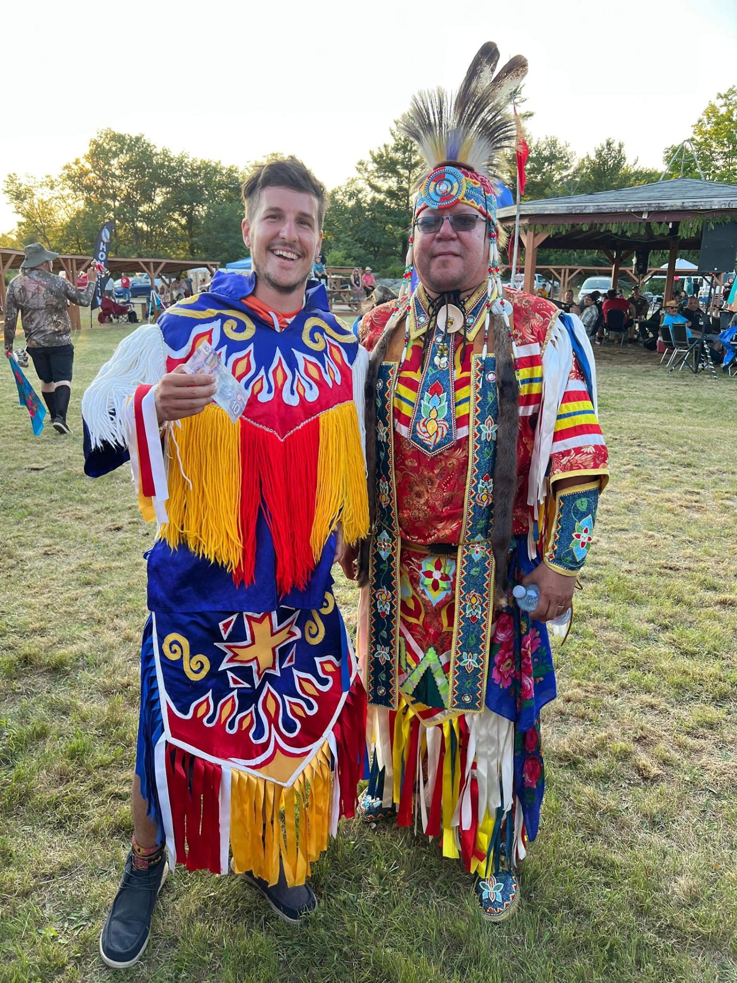 At a pow wow with an elder
